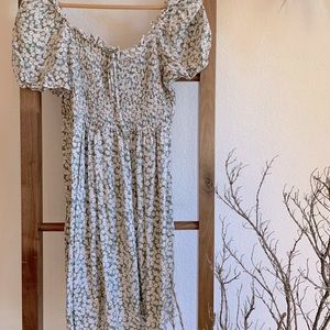 Maternity Tie Front Shirred Bodice Dress